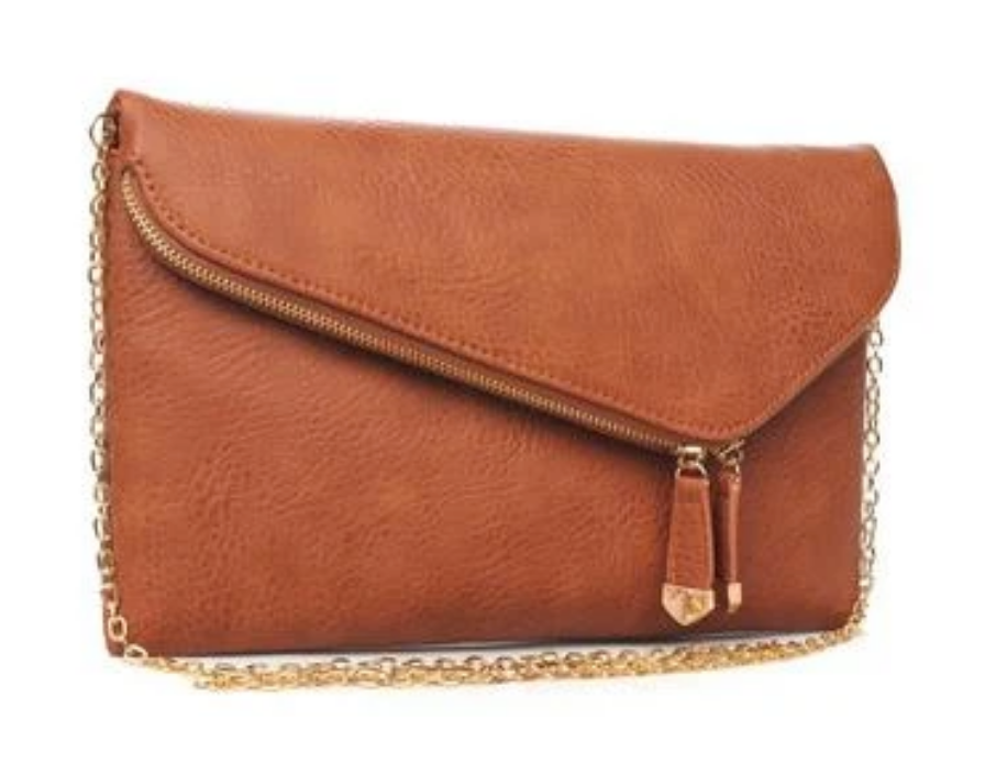 Stella Crossbody Envelope Clutch Bag Tan