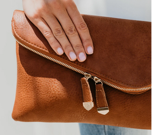 Stella Crossbody Envelope Clutch Bag Tan