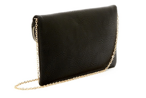 Stella Crossbody Envelope Clutch Bag Black
