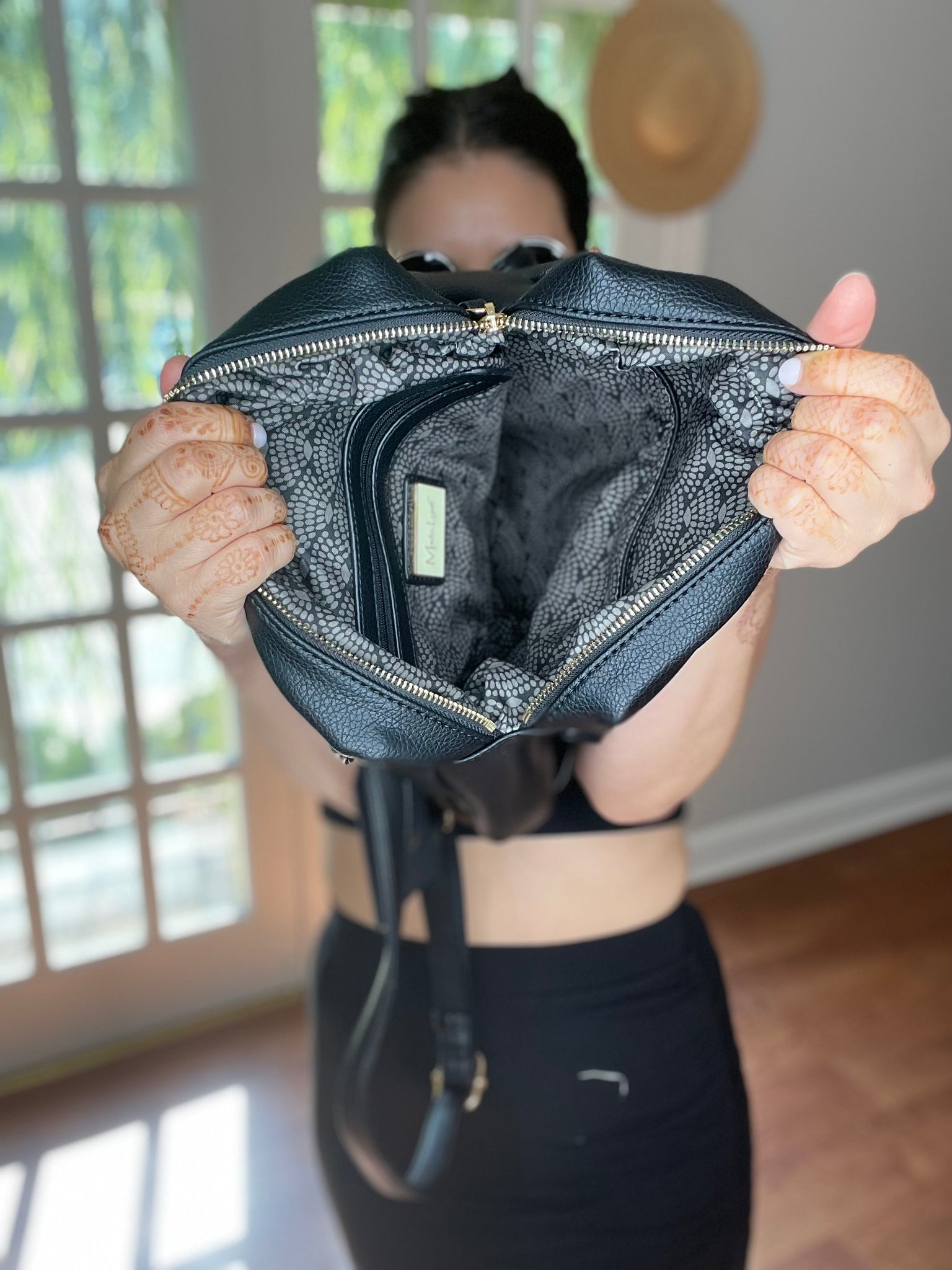 Black Leather Haul All Backpack