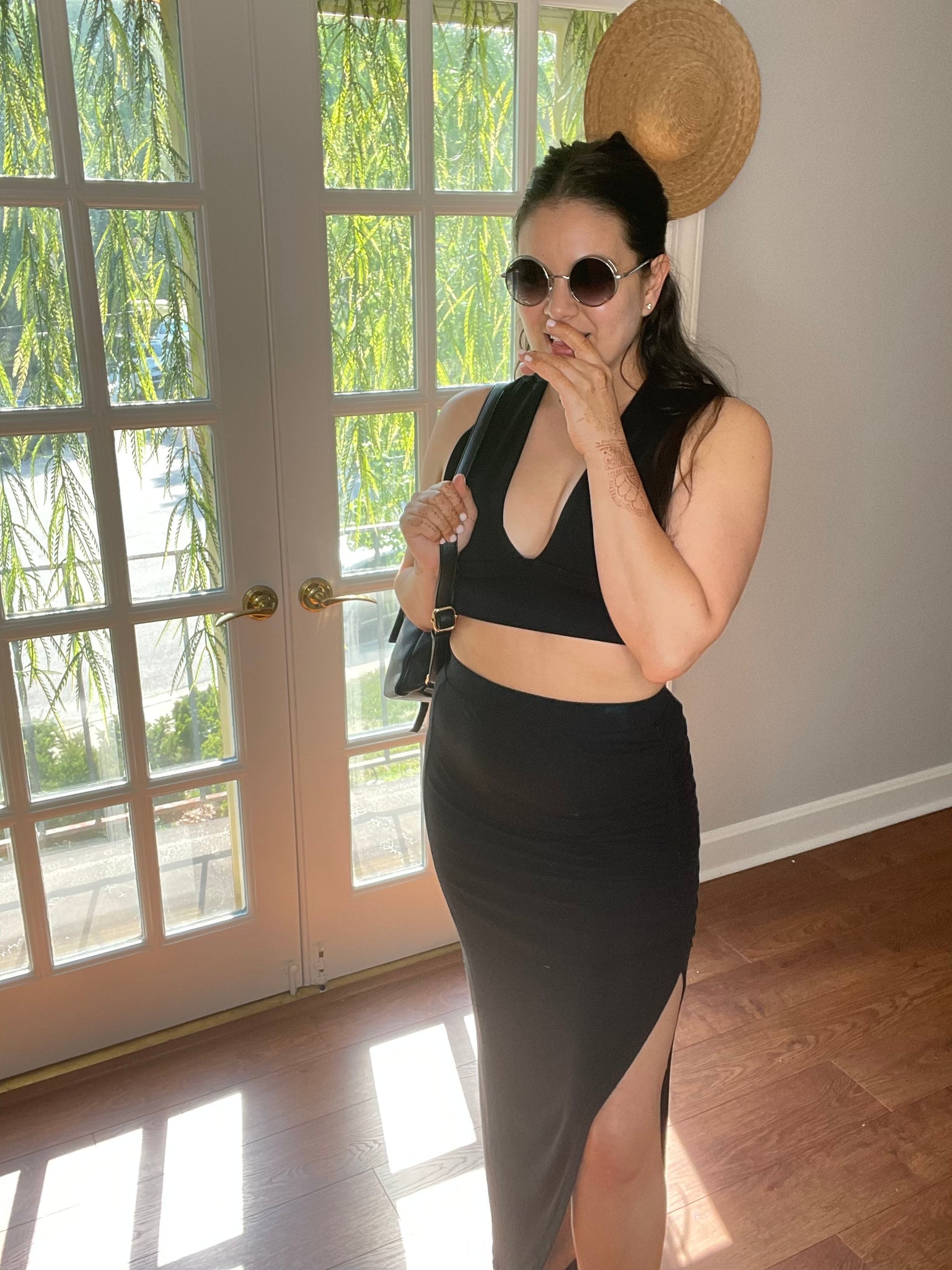 Black Leather Haul All Backpack